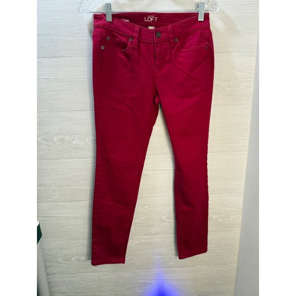 Ann Taylor Loft Womens Modern Skinny Pants‎ 2P Red Denim - Picture 6 of 10
